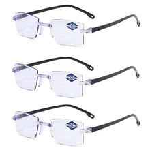 Load image into Gallery viewer, New Diamond-cut Bifocal Progressive Reading Glasses Men Blue Light Blocking Multifocal Eyewear Ultralight Rimless Eyeglasses
