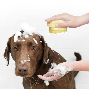 Dog Cat Bath Massage Gloves Soft Safety Silicone Brush