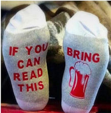 Load image into Gallery viewer, Socks If You can read this Bring Me a Glass of Wine Socks