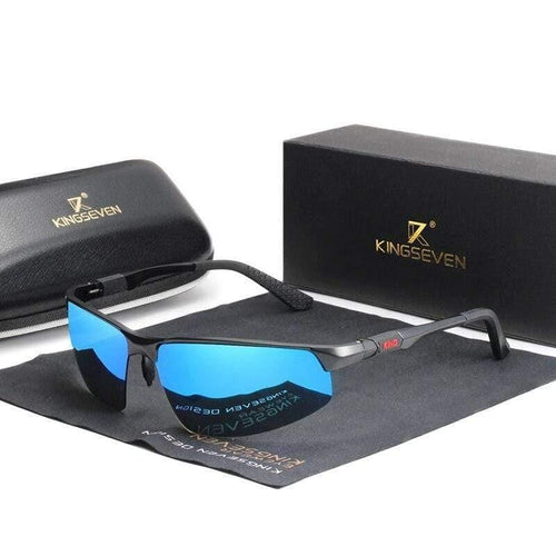 KINGSEVEN Driving Series Polarized Men Aluminum Sunglasses Blue Mirror Lens Sun Glasses | TheKedStore