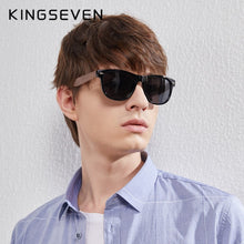Load image into Gallery viewer, KINGSEVEN New Black Walnut Handmade Sunglasses