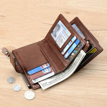 Load image into Gallery viewer, Men&#39;s RFID Blocking Anti Theft Wallets - Leather Wallet