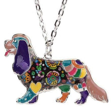 Load image into Gallery viewer, Spaniel Choker Necklace Chain Enamel Jewelry