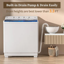 Load image into Gallery viewer, VCJ Portable Washing Machine, Twin Tub Washing Machine Laundry Compact Washer spinner Combo with 40lbs capacity, 24Lbs Washer and 16Lbs