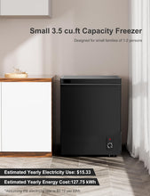 Load image into Gallery viewer, 3.5 cuft Chest Freezer - Compact, Energy-Efficient Mini Deep Freezer with Removable Baskets