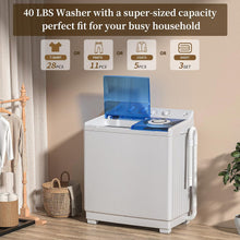 Load image into Gallery viewer, VCJ Portable Washing Machine, Twin Tub Washing Machine Laundry Compact Washer spinner Combo with 40lbs capacity, 24Lbs Washer and 16Lbs