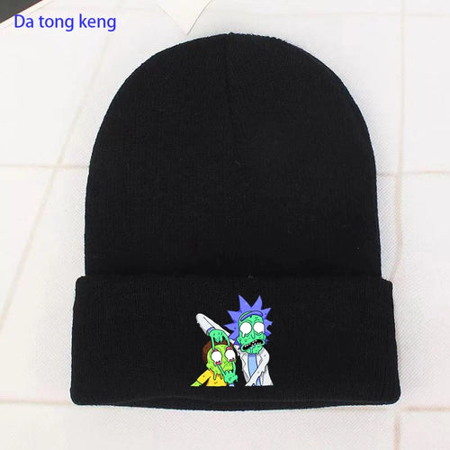 Rick and Morty Cotton Casual Beanies for Men Women Knitted Winter Hat Solid Hip-hop Skullies