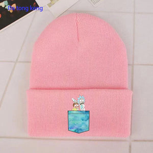 Rick and Morty Cotton Casual Beanies for Men Women Knitted Winter Hat Solid Hip-hop Skullies