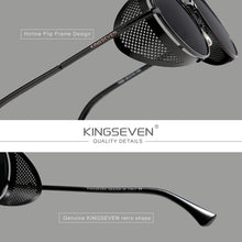 Load image into Gallery viewer, KINGSEVEN Round Steampunk Sunglasses Men Retro UV400 Women Sun Glasses Fishing Driving Leisure Glasses Gafas De Sol