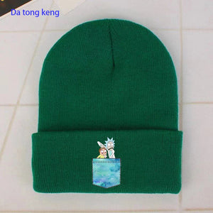 Rick and Morty Cotton Casual Beanies for Men Women Knitted Winter Hat Solid Hip-hop Skullies