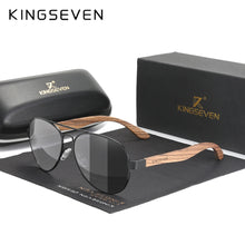 Load image into Gallery viewer, KINGSEVEN New Photochromic Pilot Sunglasses Men Polarized UV400 Fashion Sunglass Mirror Wood sun glasses Driving oculos