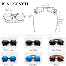 Load image into Gallery viewer, KINGSEVEN Round Steampunk Sunglasses Men Retro UV400 Women Sun Glasses Fishing Driving Leisure Glasses Gafas De Sol