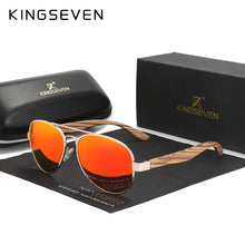 Load image into Gallery viewer, KINGSEVEN New Photochromic Pilot Sunglasses Men Polarized UV400 Fashion Sunglass Mirror Wood sun glasses Driving oculos