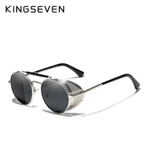 Load image into Gallery viewer, KINGSEVEN Round Steampunk Sunglasses Men Retro UV400 Women Sun Glasses Fishing Driving Leisure Glasses Gafas De Sol