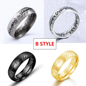 Stainless Steel 3D Carved Wedding Ring Lovers Women Men