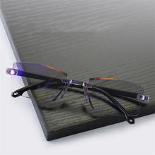 Load image into Gallery viewer, New Diamond-cut Bifocal Progressive Reading Glasses Men Blue Light Blocking Multifocal Eyewear Ultralight Rimless Eyeglasses