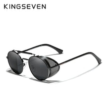 Load image into Gallery viewer, KINGSEVEN Round Steampunk Sunglasses Men Retro UV400 Women Sun Glasses Fishing Driving Leisure Glasses Gafas De Sol