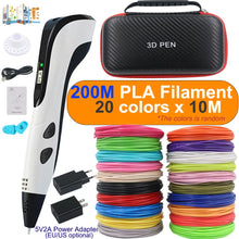 Load image into Gallery viewer, 3D printing pen set with power adapter PLA filament