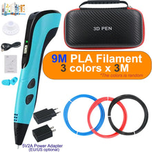 Load image into Gallery viewer, 3D printing pen set with power adapter PLA filament