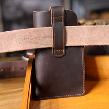 Load image into Gallery viewer, Vintage Genuine Leather Waist Bag Cellphone Loop Holster Mens Belt Bag Phone Pouch Wallet Phone Case