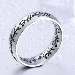 Stainless Steel 3D Carved Wedding Ring Lovers Women Men