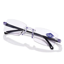 Load image into Gallery viewer, New Diamond-cut Bifocal Progressive Reading Glasses Men Blue Light Blocking Multifocal Eyewear Ultralight Rimless Eyeglasses