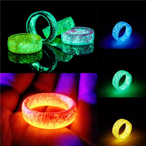 New Fashion Colorful Luminous Resin Ring Women Men Fluorescent Glowing Rings Jewelry Glowing In The Dark Ring Band Halloween