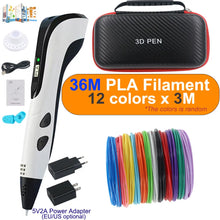 Load image into Gallery viewer, 3D printing pen set with power adapter PLA filament
