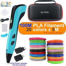 Load image into Gallery viewer, 3D printing pen set with power adapter PLA filament