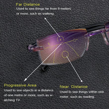 Load image into Gallery viewer, New Diamond-cut Bifocal Progressive Reading Glasses Men Blue Light Blocking Multifocal Eyewear Ultralight Rimless Eyeglasses