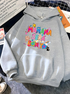 Hirsionsan Rainbow Letter Print Women Sweatshirt Soft Warm Casual Female Hoodies 2023 Autumn New Loose Fleece Tops for Girls