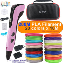 Load image into Gallery viewer, 3D printing pen set with power adapter PLA filament
