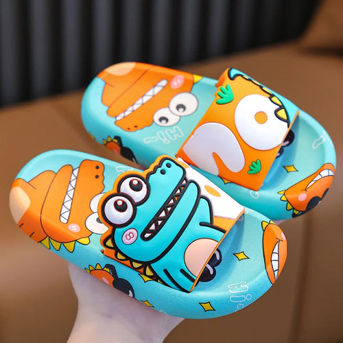 Cartoon Dinosaur Children Slippers Beach Water Shoes Flip Flops