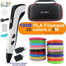 Load image into Gallery viewer, 3D printing pen set with power adapter PLA filament