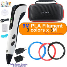 Load image into Gallery viewer, 3D printing pen set with power adapter PLA filament
