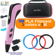 Load image into Gallery viewer, 3D printing pen set with power adapter PLA filament