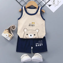 Load image into Gallery viewer, 2PCS Children Clothing Vest Suit Children&#39;s Sets Summer Cotton T-Shirts Shorts Boys Girls Sleeveless Kids Clothes