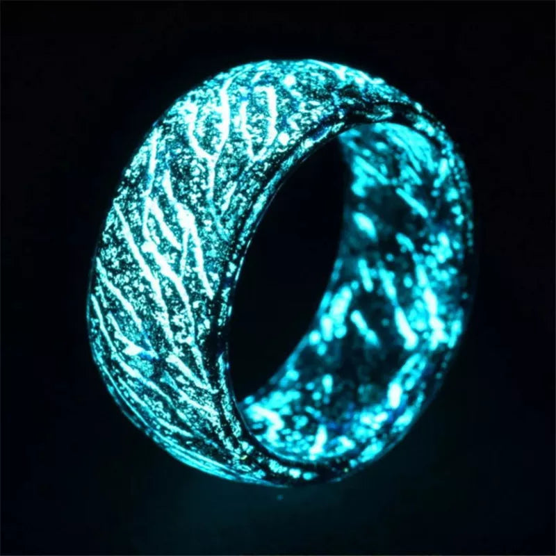 New Fashion Colorful Luminous Resin Ring Women Men Fluorescent Glowing Rings Jewelry Glowing In The Dark Ring Band Halloween