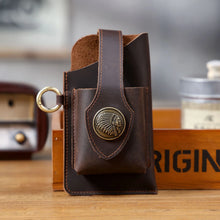 Load image into Gallery viewer, Vintage Genuine Leather Waist Bag Cellphone Loop Holster Mens Belt Bag Phone Pouch Wallet Phone Case