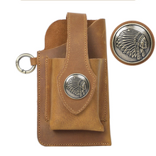 Load image into Gallery viewer, Vintage Genuine Leather Waist Bag Cellphone Loop Holster Mens Belt Bag Phone Pouch Wallet Phone Case