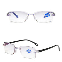 Load image into Gallery viewer, New Diamond-cut Bifocal Progressive Reading Glasses Men Blue Light Blocking Multifocal Eyewear Ultralight Rimless Eyeglasses