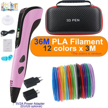 Load image into Gallery viewer, 3D printing pen set with power adapter PLA filament