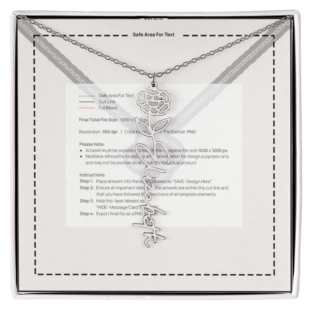 Flower Name Necklace