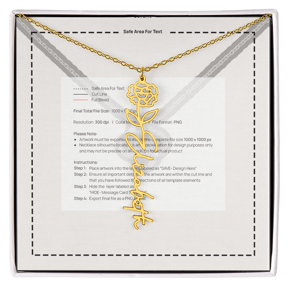 Flower Name Necklace