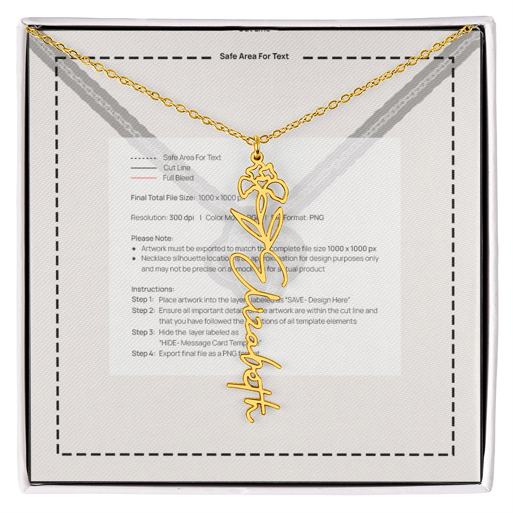 Flower Name Necklace