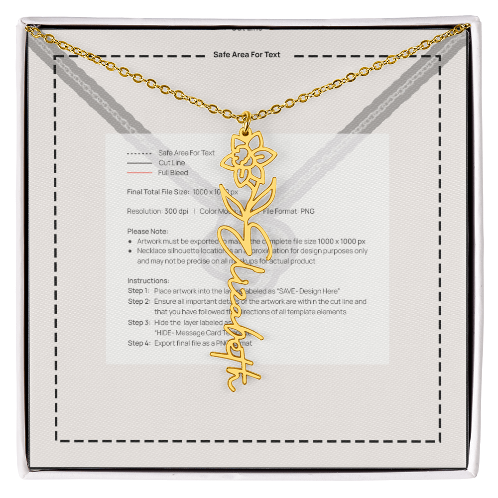 Flower Name Necklace