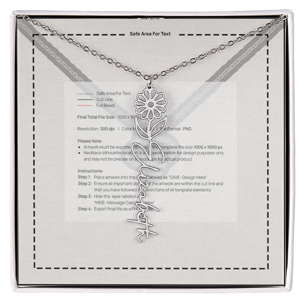 Flower Name Necklace