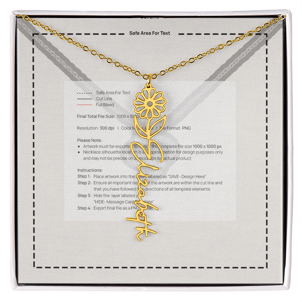 Flower Name Necklace