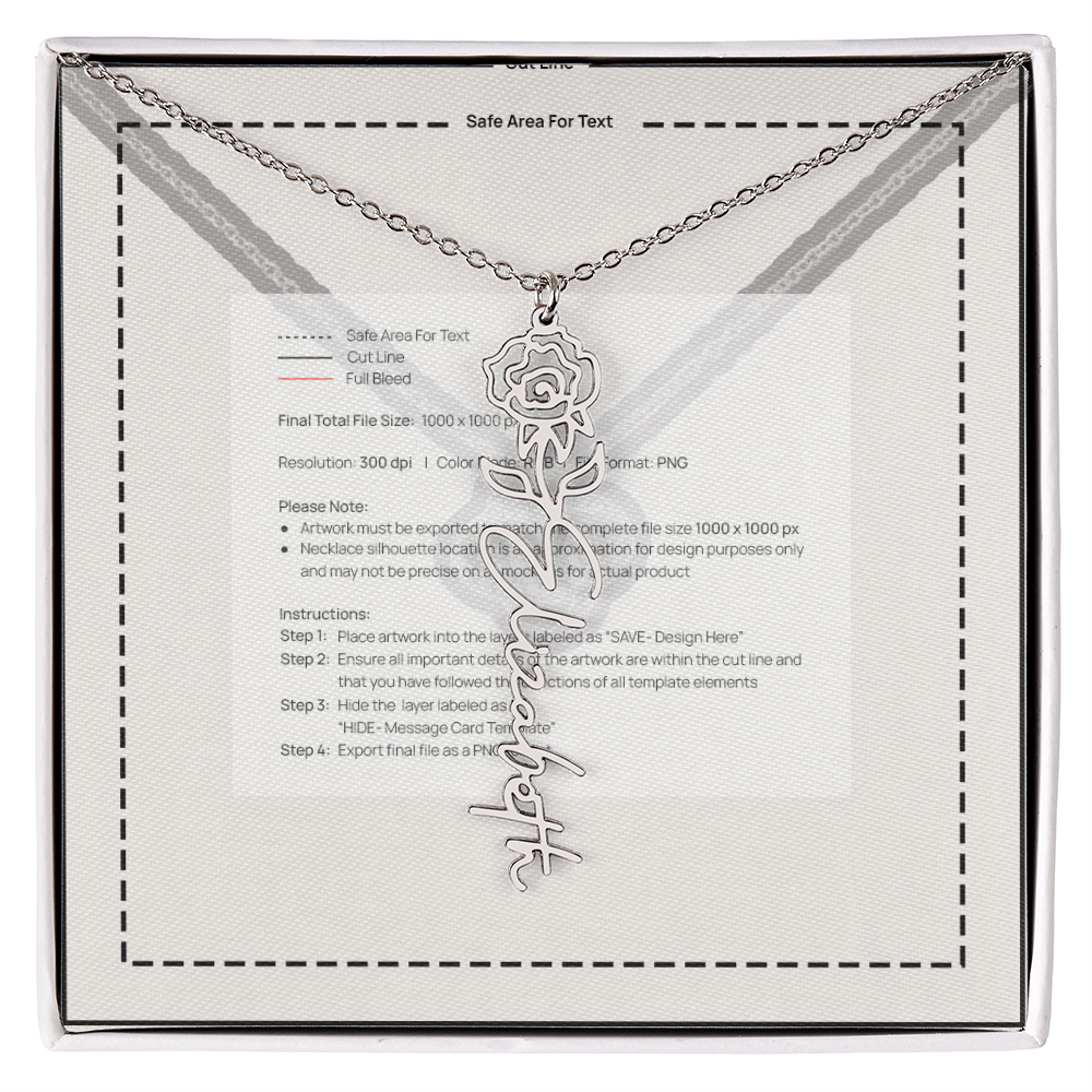Flower Name Necklace