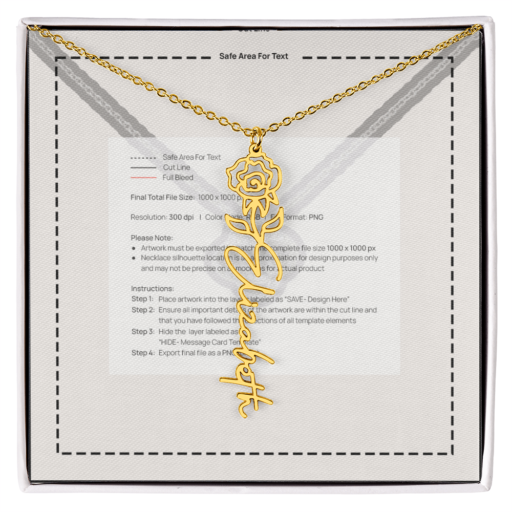 Flower Name Necklace